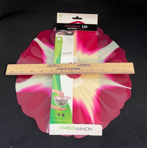 1 Coperchio Petunia Charles Viancin 11"" - Magenta/Rosso e Bianco - Nuovo - Foto 3 di 3