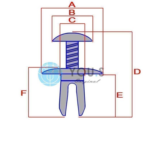 50 X You.S Orig. Engine Compartment Rivets Torx Fastening Clips for Renault/VW - Picture 4 of 4