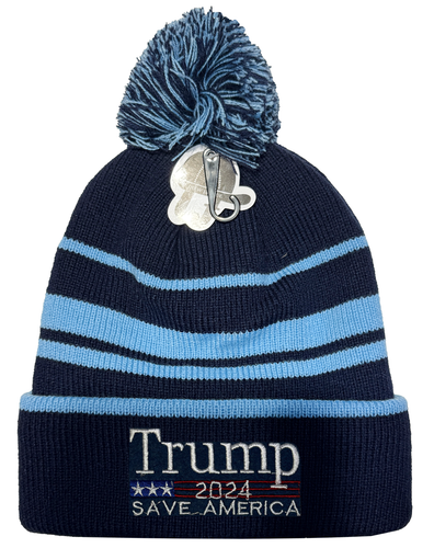TRUMP 2024 SAVE AMERICA AGAIN POMPOM Plush Lining Knitted Winter Hats Lot 1-12PC - 第 14/17 張圖片