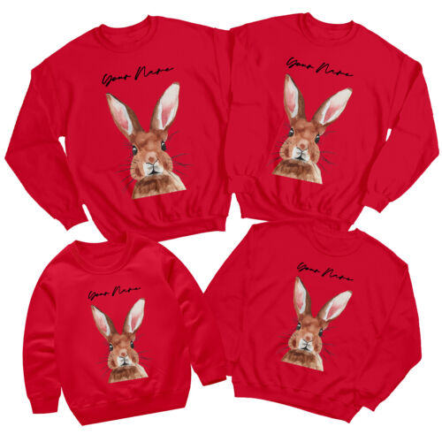 Personalised Family Rabbit Happy Easter Sweatshirt Jumper Matching Outfit #ED - Picture 22 of 27