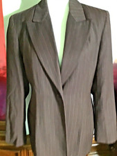 VTG Valerie Stevens Size 8 Woman Blazer Long Sleeve Dark Brown Jacket Wool Rayon