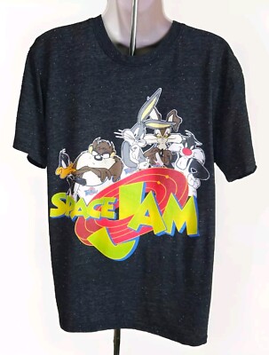 Vintage Space Jam Graphic T-Shirt Looney Tunes Men's Large Casual 