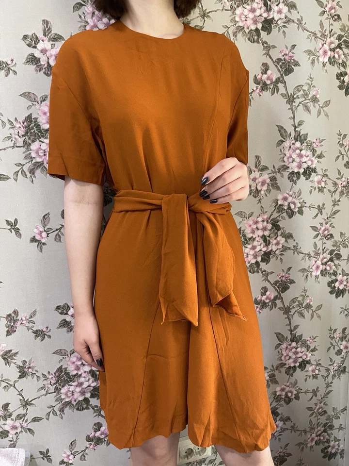 Marni 连衣裙女式鸡尾酒粘纤绉织腰带 44 码 — 第 4/4 张图片