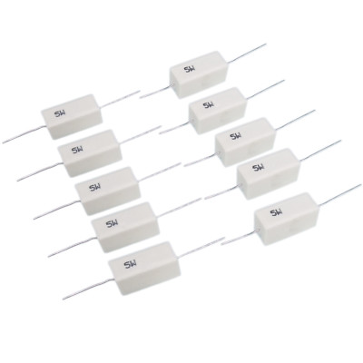 10pcs 0.01ohm 0R01ΩJ 5Watt Axial Ceramic Cement Power Resistor 5W