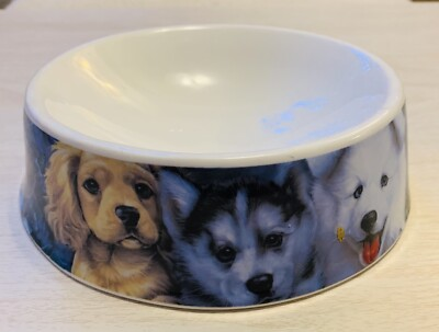 #ad #ad Howie#x27;s Hearts Ceramic Dog Bowl Cute Puppies Terrier Collie Labrador Husky Ect $15.00