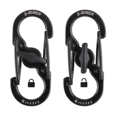 NITE IZE S-Biner MicroLock Doppelkarabiner Edelstahl 2 Stck. schwarz