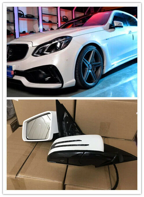 Conjunto de espelho de porta lateral de carro para Mercedes Benz classe E W212 E300 E200 E360 branco - Imagem 2 de 4