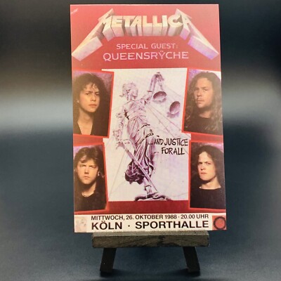 Metallica and Queensryche 1988 Concert 4  x 6  Trading Poster Card Wall Art