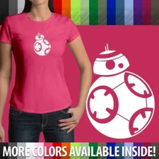 Womens Junior Girl Tee T-Shirt Star Wars The Force Awakens BB-8 Resistance Droid