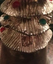 vintage Christmas tree Dinner Bell Silverplate