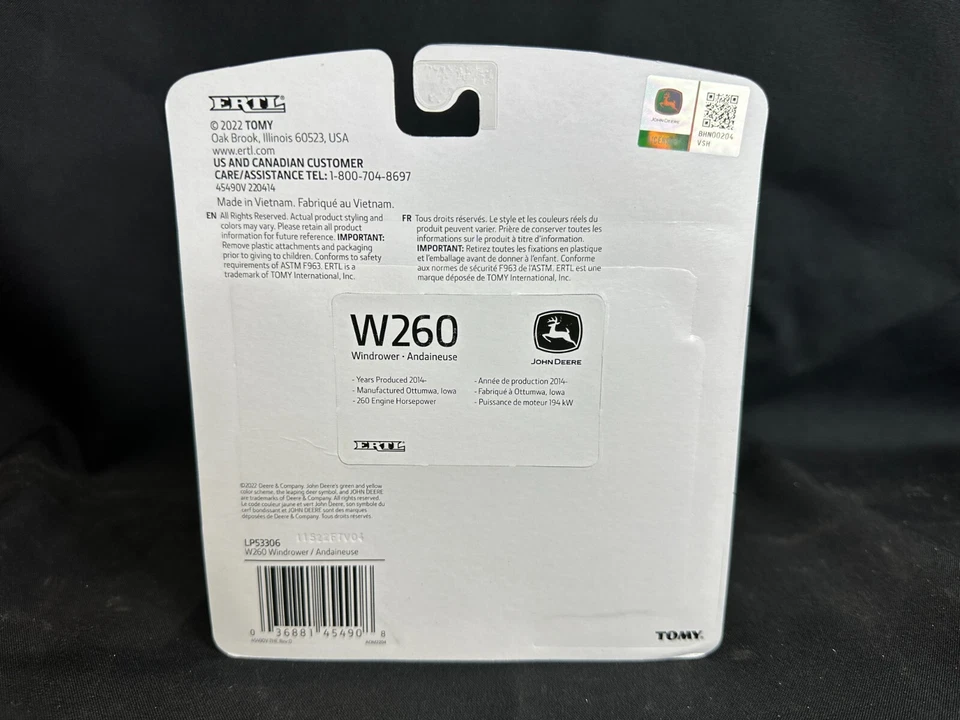 NEW John Deere ERTL 1/64 W260 Windrower w 500R Head Die Cast Replica - LP53306 - Image 2 of 3