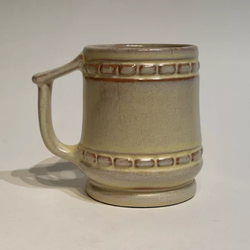 Vintage Frankoma Pottery C10 Mayan Aztec Desert Gold Coffee Mug 4”
