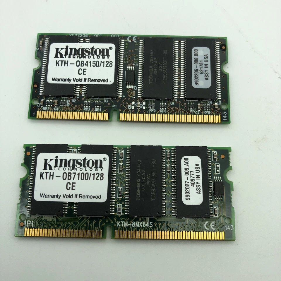 Kingston 128MB PC 100Mhz LAPTOP SO-DIMM MEMORY PC100 PC-100 SODimm 144 pin S0100 - Image 2 of 4