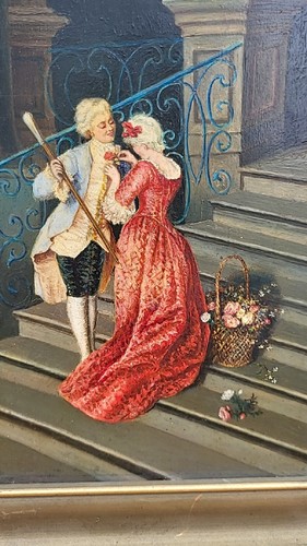 Oil Painting - Couple with wood frame m6 - Bild 2 von 4