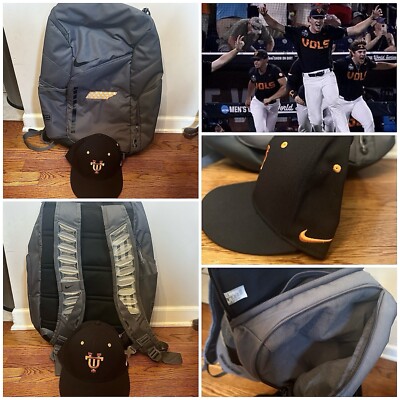 tennessee volunteers nike team issued Baseball Game Backpack Hats Set   read