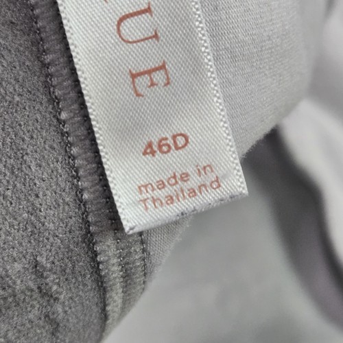 Cacique Women Bra 46D Gray Striped Unlined T Shirt Wireless Strap Adjustable - Picture 4 of 11