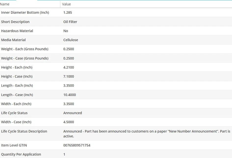Filtro de aceite tipo OEM WIX para BMW 750LI 2006-2009 V8-4,8 L Foto 4 de 4