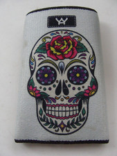Small 3" YAY Credit Card Wallet Holder Made in USA - Skull Design