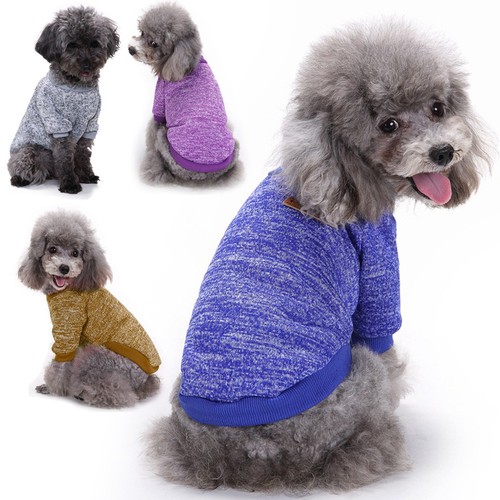 Cute Pet Dog Warm Jumper Sweater Clothes Puppy Cat Knitwear Knitted Coat Winter - Picture 3 of 8