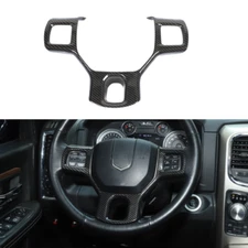 Steering Wheel Panel Trim Cover Decor for Dodge Ram 1500 2010-2017 Carbon Fiber
