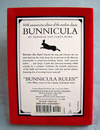 Bunnicula ~40th Anniv Ed 2019~ Howe SIGNED Rabbit Velvet Veggie Vamp Fang Illust - Picture 17 of 17
