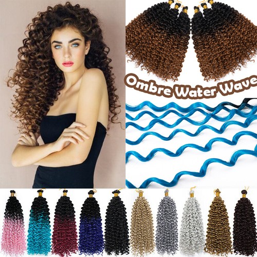 Real Deep Curly Crochet Braiding Hair Extensions WATER WAVE Braids As Human Long - Picture 14 of 44