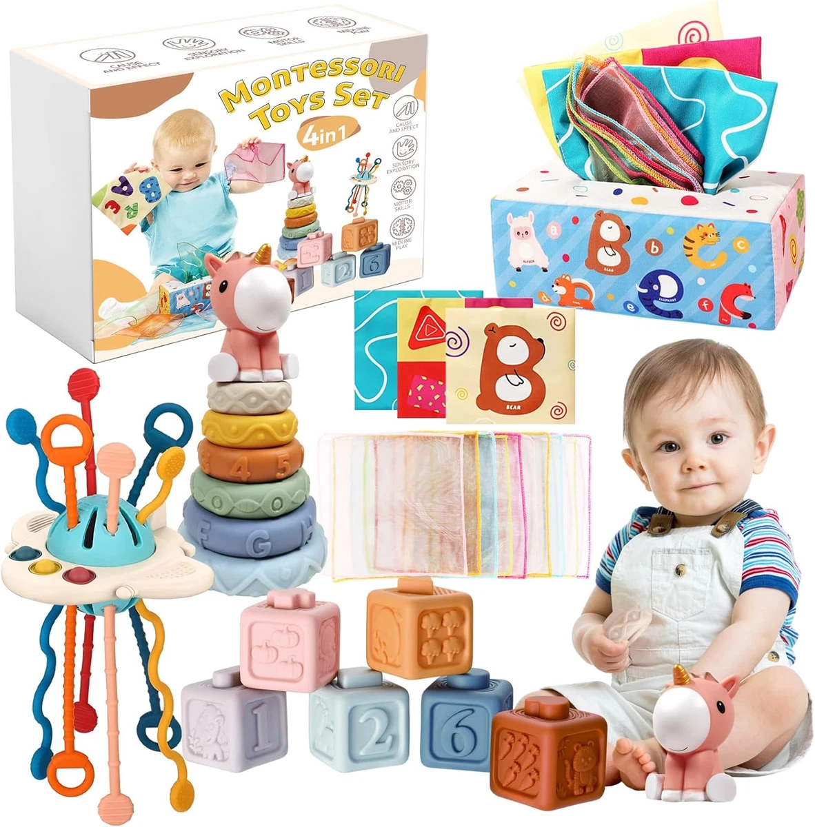 Montessori Toys for Babies 6 to 12 Months 4 In 1 Baby Toys 6