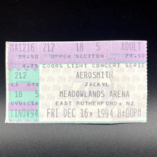 1994 AEROSMITH CONCERT TICEKT STUB, DEC 16 1994 MEADOWLANDS ARENA NJ