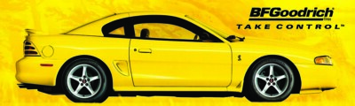 REPRODUCTION BF GOODRICH YELLOW FORD SVT COBRA R MUSTANG 21''x72''