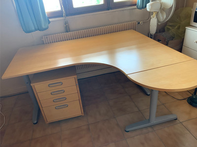 Bureau D Angle Ikea Caisson Comme Neuf Ebay