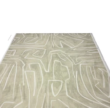 LEE JOFA GRAFFITO BEIGE IVORY ABSTRACT GEO ITALIAN LINEN FABRIC BY YARD 52.5"W