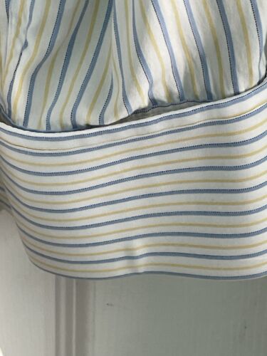 Thomas Pink Superfine Two Fold French Cuff Cotton Shirt Blue Yel Striped 16/34.5 - Picture 4 of 6