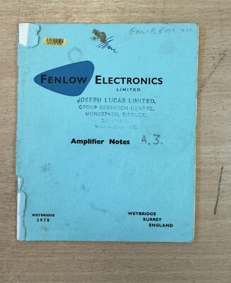Fenlow Verstärker A.3 Noten