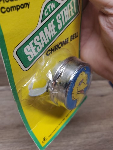 VINTAGE 1987 SESAME STREET CHROME BICYCLE BELL BIG BIRD LOGO MUPPETS BELL - Picture 14 of 14