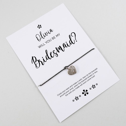 Will You be my BRIDESMAID Wish Bracelet | PERSONALISED Proposal Gift Flower Girl - Picture 12 of 36