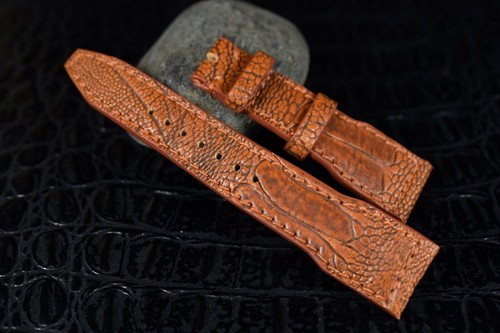 PULSERA RELOJ 22 21 20MM HABANA MARRÓN PARA IWC PILOT AUTÉNTICO PATA DE AVESTRUZ MA STRAP - Imagen 3 de 9