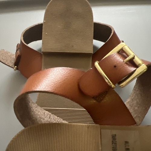 Massimo Silver sparkly flat strap sandals Brown Size 7 1/2 US - Picture 6 of 6