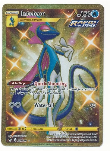 2021 POKEMON SWORD & SHIELD EVOLVING SKIES INTELEON SECRET RARE #227/203 MINT