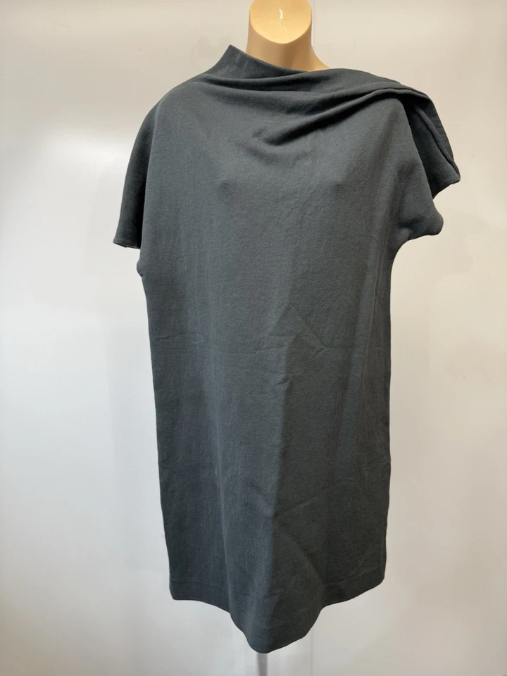 Mini Vestido COS Asimétrico Cortina Cuello Sin Mangas Talla S Verde Oscuro Foto 3 de 4