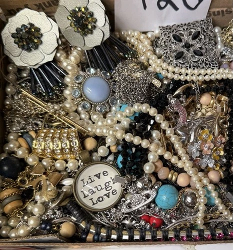 Vintage & Modern Some Signed Costume Jewelry Lot Full Small Priority Box # 120