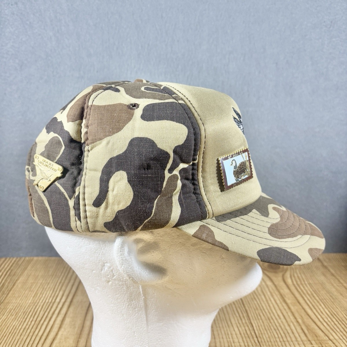 Vintage Ducks Unlimited Hat Cap W/ Pins SnapBack Camo  display picture 1