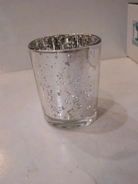 12 - Candelabros votivos/tealight de vidrio de mercurio plateado Foto 2 de 4