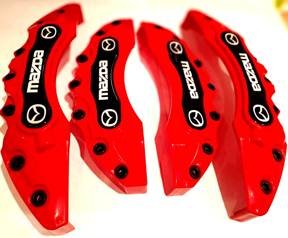 4 x KIT de cubiertas de pinza de freno juego de frenos tuning rojo estilo delantero trasero deportivo nuevo25 Foto 4 de 4