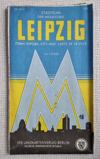 Alter DDR-Stadtplan der Messestadt LEIPZIG 1: 15.000 VEB Landkartenverlag 1964