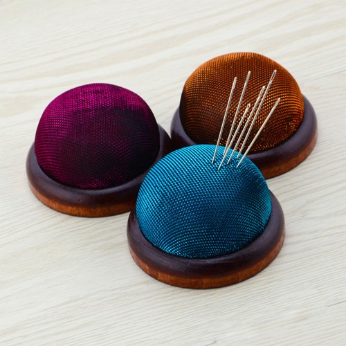 3PCS Wooden Base Pin Cushion Fashion Glitter Needle Cushion DIY Handcraft - Imagen 2 de 11