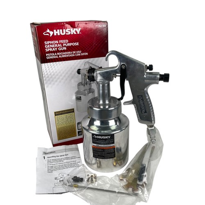 #ad Clean Husky Siphon Feed General Purpose Spray Gun Paint Stain Sprayer H4920SSG $24.99