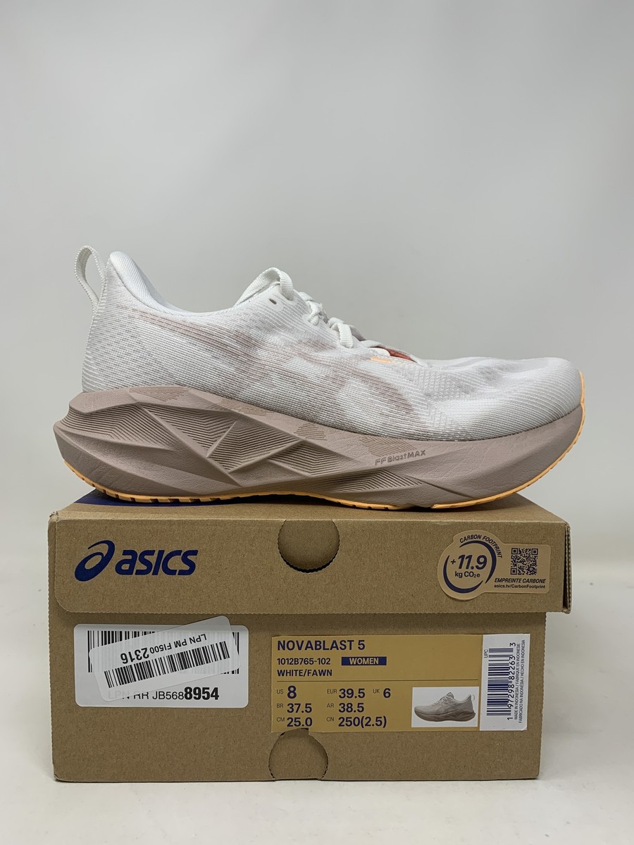 Women's Asics Novablast 5, White/Fawn, 8 B Medium US | eBay