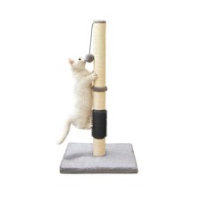 32 Cat Scratching Post with Self Groomer Brush, Sisal Rope Tall Soft Hanging