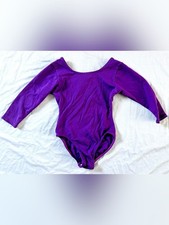 Jacques Moret Girls Dance Leotard Purple Long Sleeve Size 2/3 Ballet Gymnastics