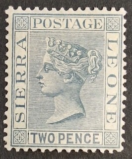 Sierra Leone 1884 91 2d. Grey Stamp Mh